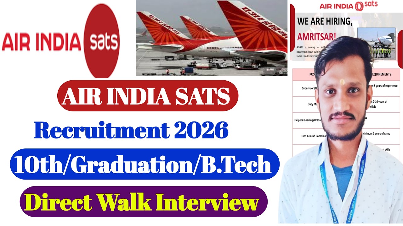 Air India SATS Recruitment 2026 |Airport Jobs | 10th/Graduation ...