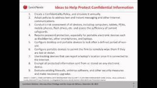 LexisNexis® presents: Attorney-Client Privilege and the Corporate Witness