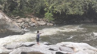 PANIK !!! MANCING DI SUNGAI BERARUS DERAS DI SAMBAR IKAN HAMPALA SUPER BABON