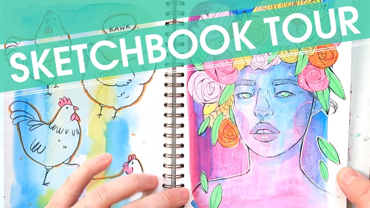 SKETCHBOOK TOUR! Mossery Mixed Media Sketchbook Acrylagouache