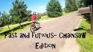 Homemade Chainsaw Bike Speed Test