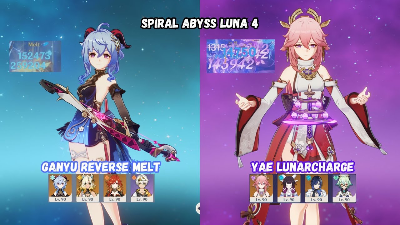 AMAZING DAMAGE!! F2p Ganyu Reverse Melt ft Yae LunarCharge Easy Clear!!