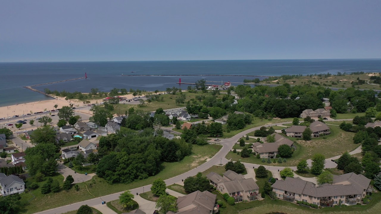 Muskegon Harbor Town, Channel, San Docks from the Air YouTube