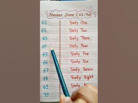 Number name .Numbe name 61 to 70. 61 to 70 counting with spelling