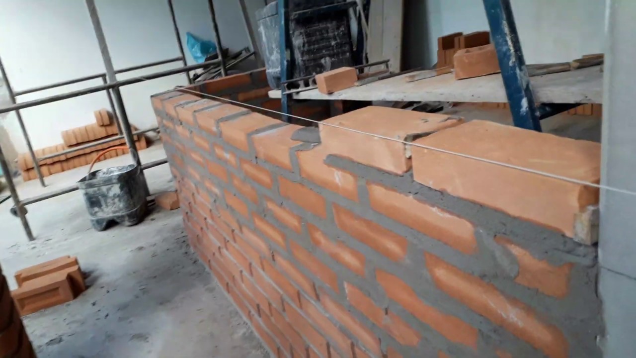 COMO FAZER   Balcão DE   tijolos aparente sem precisar prumar tijolo por tijolo