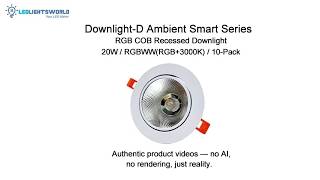 RGBWW COB Recessed LED Downlights 24V 20W Embedded Lighting Demo