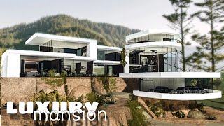 Bloxburg: MANSION hillside modern house [[no largeplot]] | Roblox Bloxburg | Speedbuild