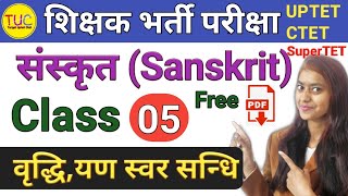 UPTET Sanskrit Class-05  यूपी टेट संस्कृत क्लास वृद्धि,यण स्वर सन्धि