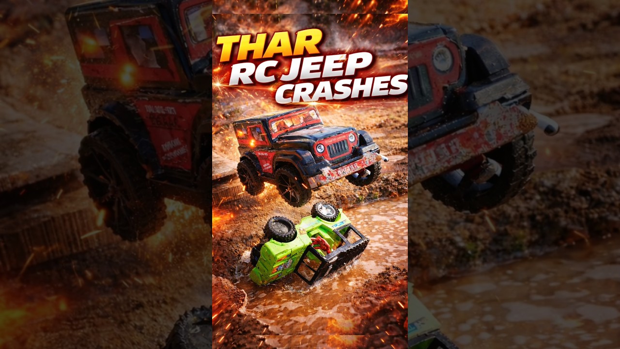 Thar RC Jeep Extreme Crash Test in Mud Water🚙💥 Must Watch 