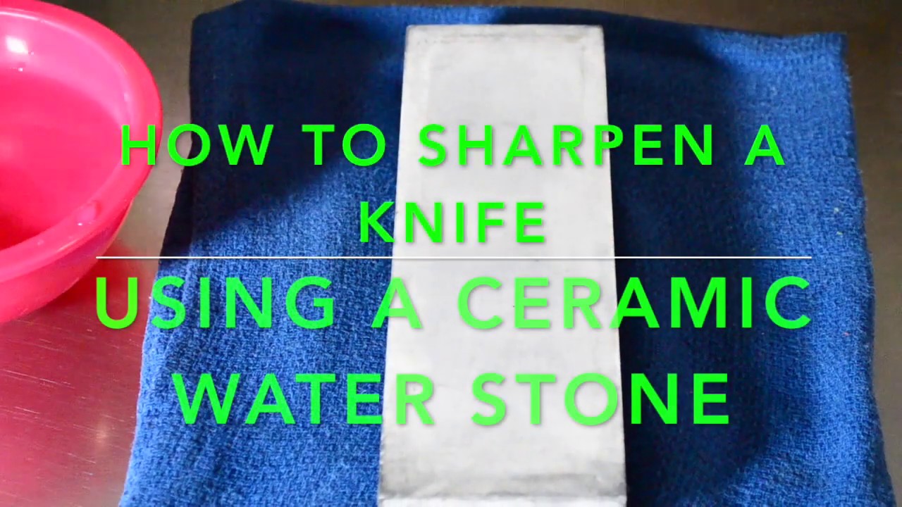 How to sharpen a knife using a ceramic wet stone - YouTube