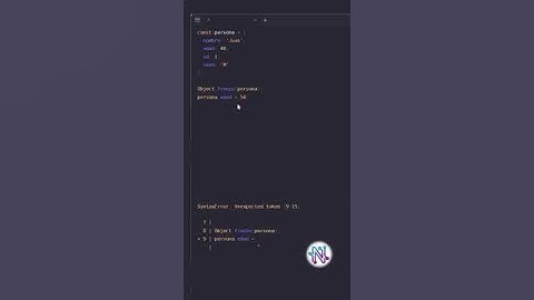 #SHORTS Método Object Freeze en Javascript