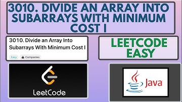 Leetcode | 3010. Divide an Array Into Subarrays With Minimum Cost I | Easy | Java Solution