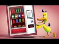 Paperotti in snack machine  the silly funny duck  animated short