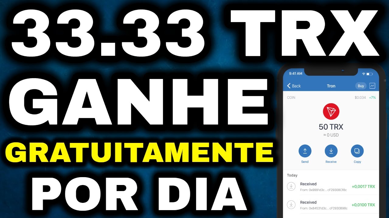 GANHE 33.33 TRX POR DIA GRATUITAMENTE (PAGA 33.33 TRX TODOS OS DIAS) Como ganhar dinheiro