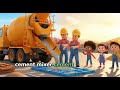 Construction Vehicles Song For Kids 🚧   Learn Excavator, Crane &amp; Trucks