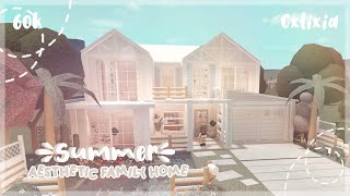 Bloxburg | 2-Story Summer Aesthetic Family Home Exterior | House Build | $60k