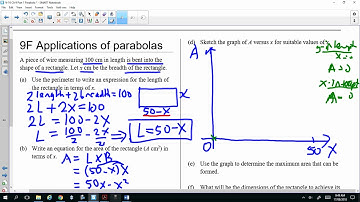 Yr 10 Ex 9F Applications of parabolas