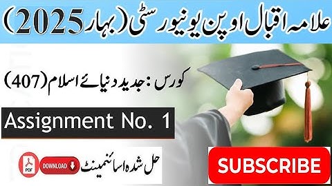 AIOU Code 407 Solved Assignment No. 1 Spring 2025 || Subject: Modern Muslim World | Level: B.Com/ BA
