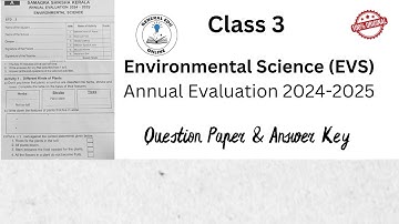 Class 3 EVS Annual Exam Question Paper 2025 STD 3 Annual QP Standard 3 Annual QP @GeneralEduOnline