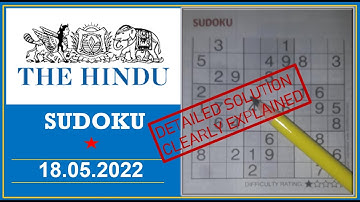 How to Solve 1 Star Hindu  Sudoku May 18, 2022 -  Step By Step Solution