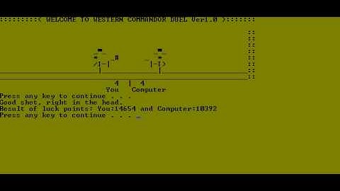 Batch File Game: WESTERN COMMANDOR DUEL Ver1.0