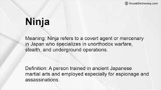 Ninja Meaning