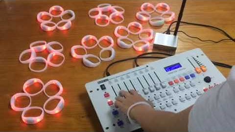 GF DMX512 Remote Controlled LED Bracelet Light Up Wristband With Group Function New 2017