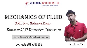Mechanics Of Fluid Previous Year Question Discussion of AMIE Sec-B Mechanical | Best For AMIE