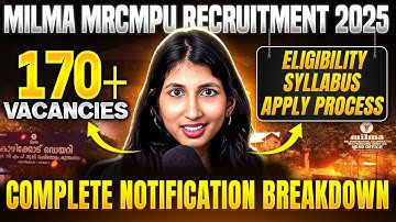 MILMA MRCMPU Recruitment 2025 – Complete Notification Breakdown |  Eligibility + Syllabus + Process