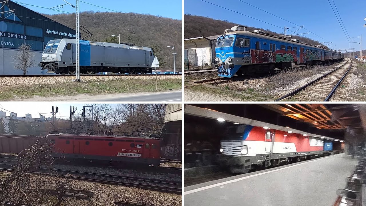 Грузовые и пригородные поезда в Белграде