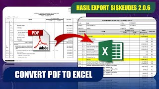 Cara Convert File PDF ke Excel hasil Export dari SISKEUDES 2.0.6, Hasilnya Rapi | Monev DD