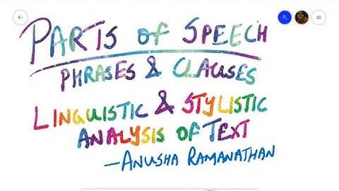 MA English   Linguistic and Stylistic Analysis of Text   Parts of Speech