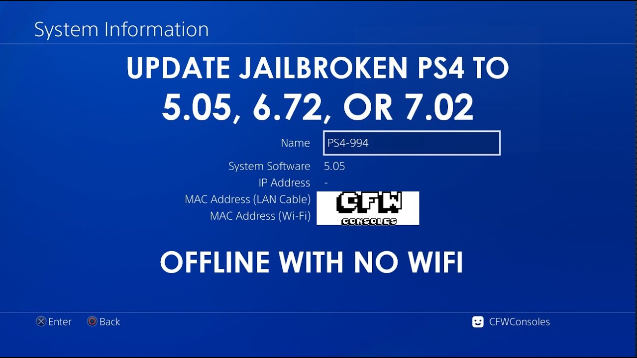 How to PS4 Firmware to 5.05, 6.72, or 7.02 Offline. -