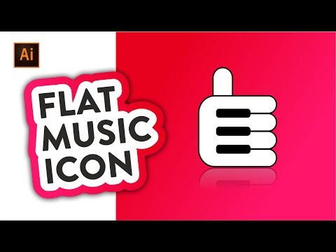Illustrator Tutorial | Flat Music Icon Design (Adobe Illustrator CC)