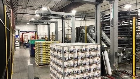 Three Station Stretch Wrapping Cell with Flex RTA Wrappers