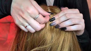 ASMR Hair Parting & Pulling, Scalp Scratching & Check |  Versions: No Talking/ Rain Sounds ☔💤