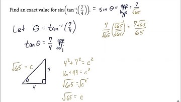 Composition of trig function and inverse trig function | sin(tan^-1)