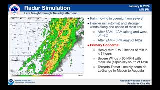 NWS Atlanta Special Weather Briefing / Conducted 2PM (Monday) January 8, 2024