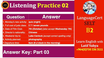 LanguageCert B2 | Listening Test 02 | With Answers #english #englishwithlatif