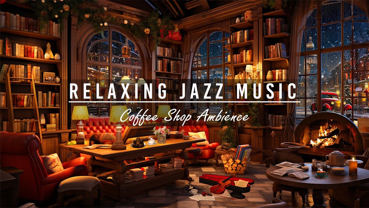 ⁣Rainy Night Coffee Shop Ambience ☕ Relaxing Jazz Instrumental Music for Work, Study, Focus