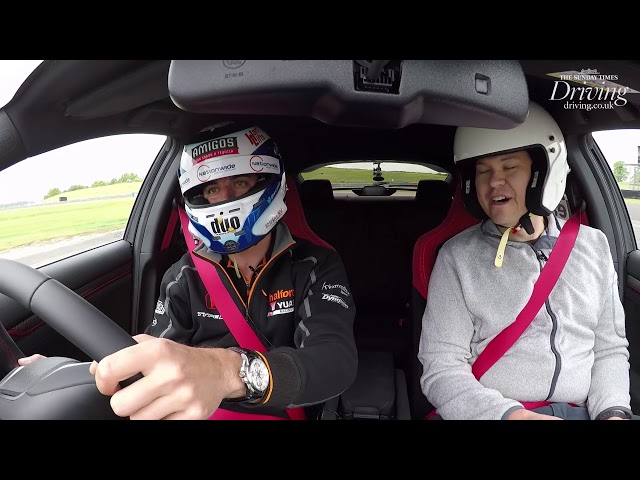 BTCC racer Dan Cammish interviewed while flat-out at Thruxton class=