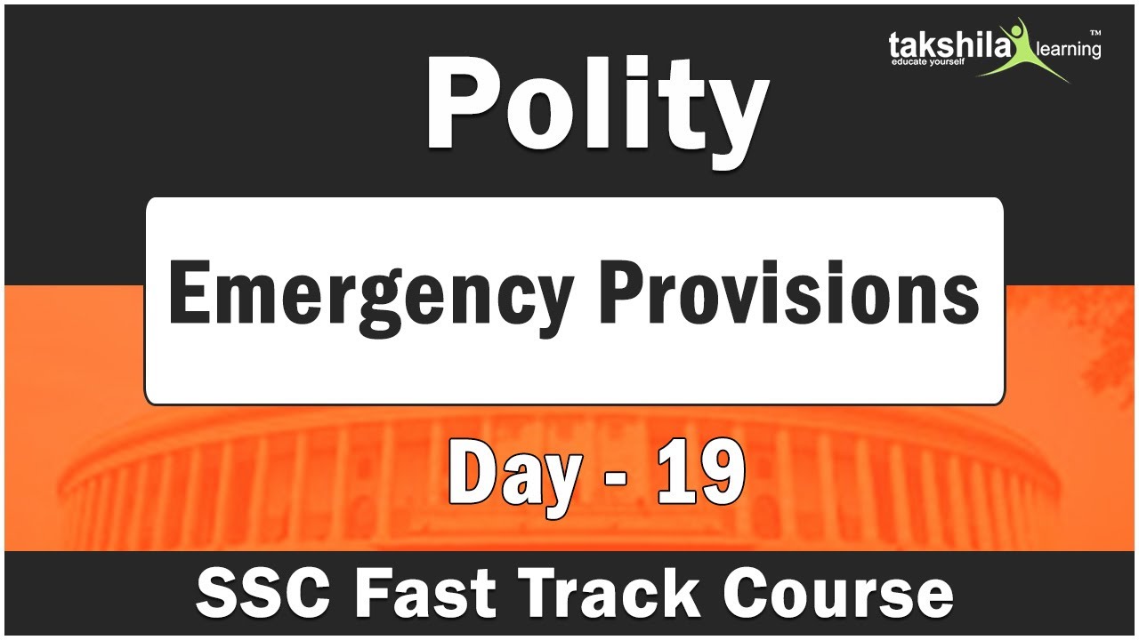 Emergency Provisions in India - Polity (GS) - SSC Tier 1 | Day 19 - YouTube