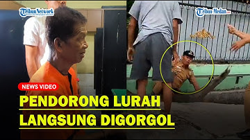 Tampang Lesu Mawardi Diborgol Polisi karena Mendorong Lurah Perintis ke Parit