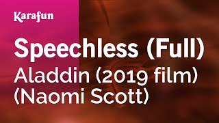 Speechless (Full) - Aladdin (2019 film) (Naomi Scott) | Karaoke Version | KaraFun