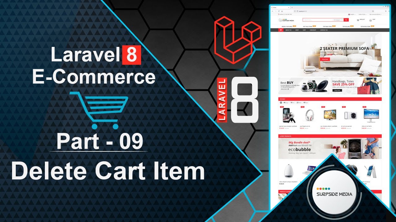 Laravel 8 E-Commerce - Delete Cart Item