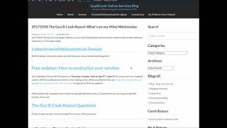 20171018 The Guy R Cook Report What’s on our Mind Wednesday