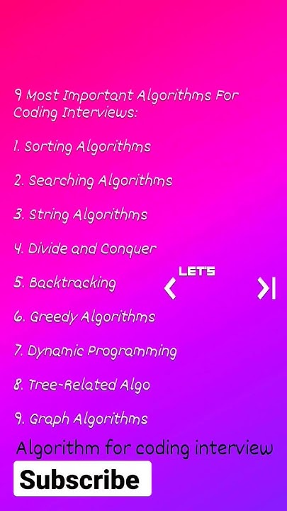 9 Most Important Algorithms For Coding Interviews. #algorithm #coding # ...
