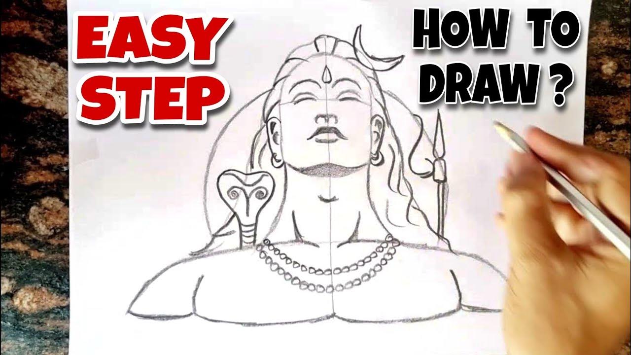 Adiyogi Shiva Statue Drawing || Lord Shiva Drawing || Adiyogi ...