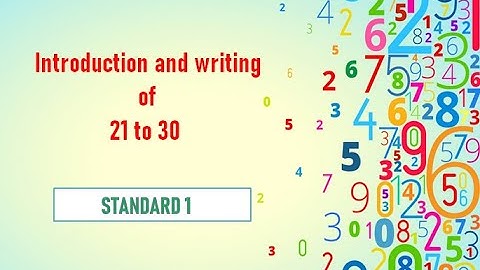 Maharashtra State Board | Introduction and writing of 21 to 30 | SUB : Maths | STD 1