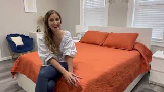 COZYART Quilt Set Queen Size Burnt Orange 3 Piece Lightweight 1 Quilt 2 Pillow Shams